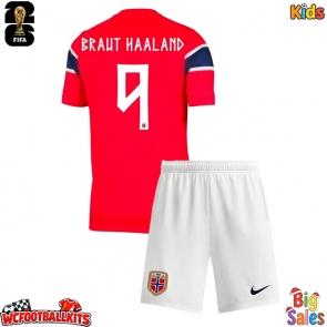Norway Erling Haaland #9 Replica Home Stadium Kit for Kids World Cup 2026 Short Sleeve (+ pants)